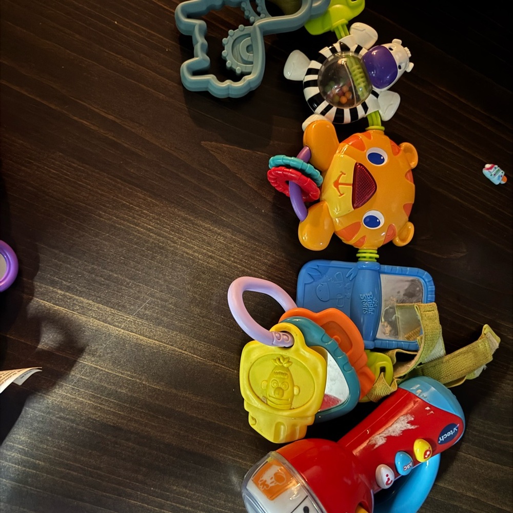 Baby Rattle and Teether and car seat Activity center and My First Flashlight